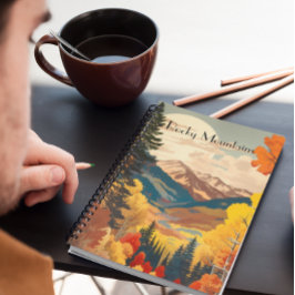 Vintage Travel Poster Rocky Mountains Notizblock