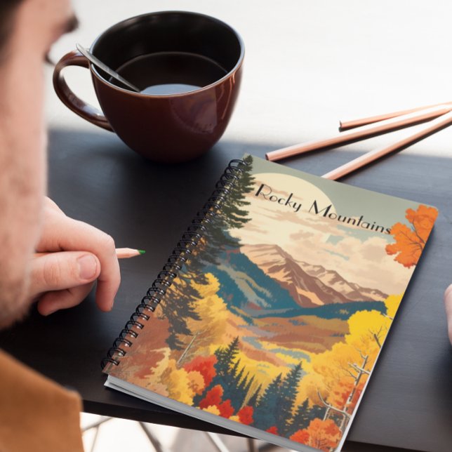 Vintage Travel Poster Rocky Mountains Notizblock (Von Creator hochgeladen)