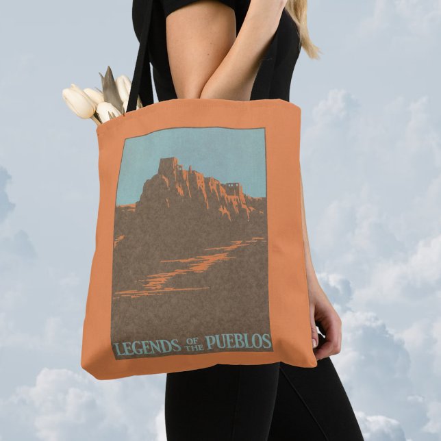 Vintage Travel Poster, Taos Pueblos, New Mexico Tasche (Von Creator hochgeladen)