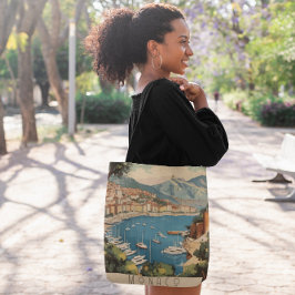 Vintage Travel Poster über dem Hafen von Monaco Tasche