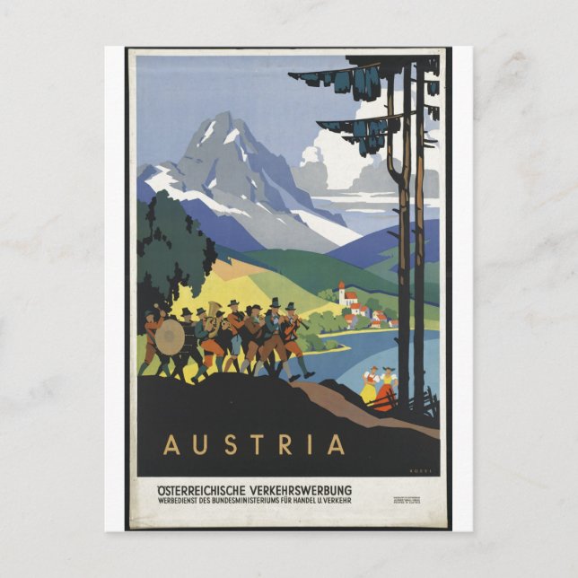 Vintage Travel Poster und Retro Prints Postkarte (Vorderseite)