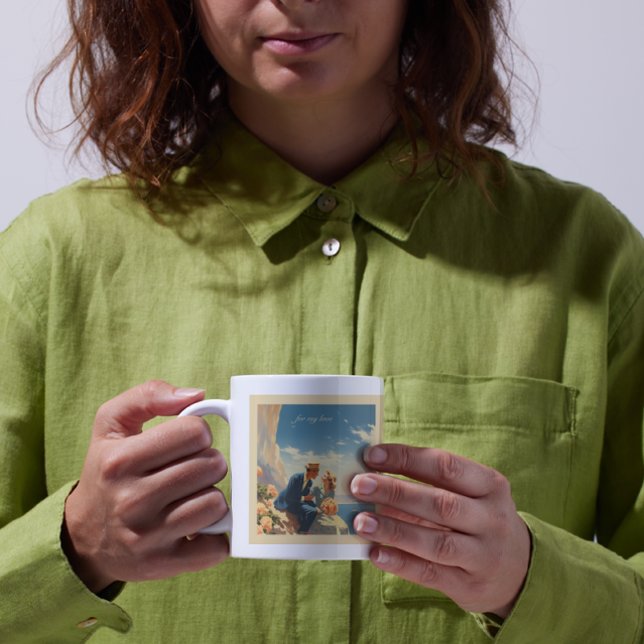 Vintage Travel Poster, Valentine personalisierbar Kaffeetasse (Von Creator hochgeladen)