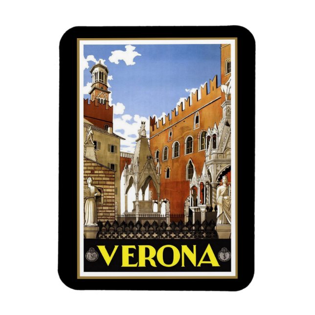 Vintage travel poster, Verona, Italien, Magnet (Vertikal)