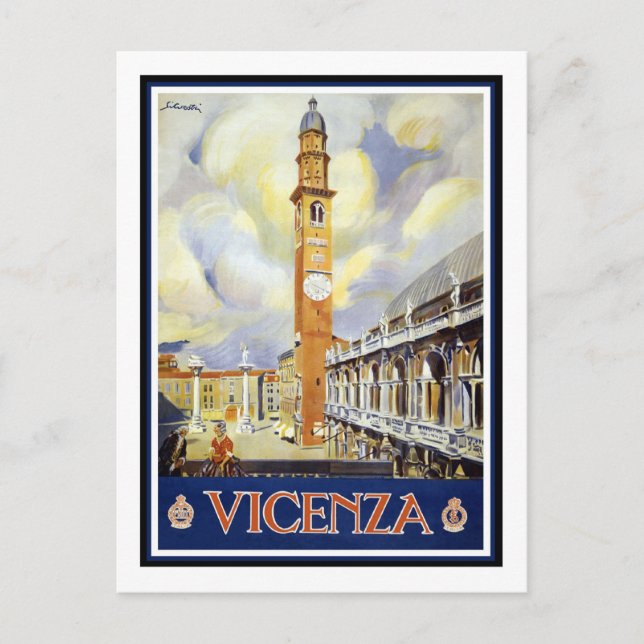 Vintage Travel Poster, Vicenza Postkarte (Vorderseite)