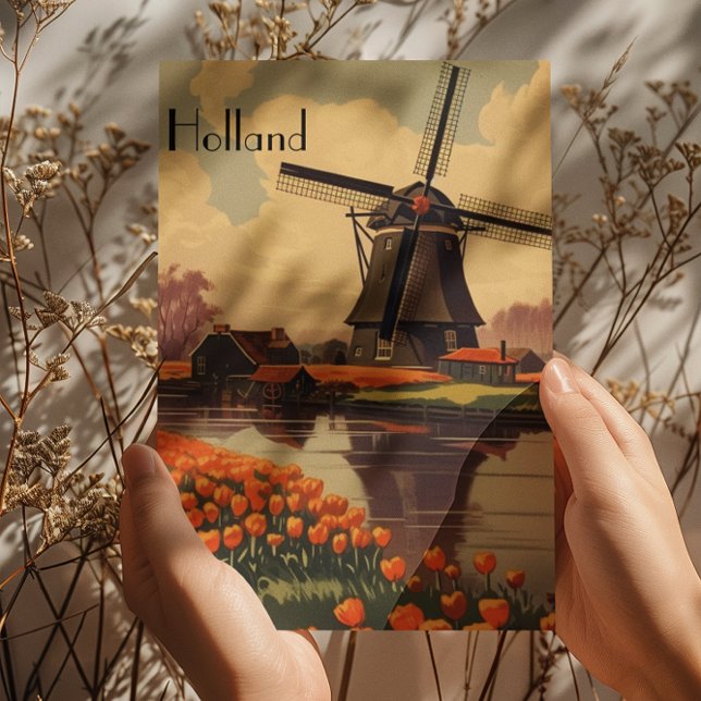 Vintage Travel Poster von Holland Postkarte (Von Creator hochgeladen)