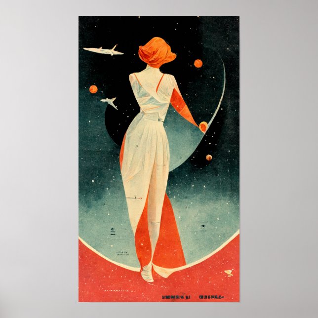 Vintage Travel Poster. Weltraum Poster (Vorne)