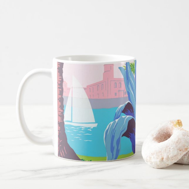 Vintage Travel Poster Werbung Puerto Rico 2 Kaffeetasse (Mit Donut)