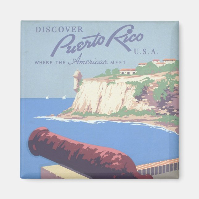 Vintage Travel Poster Werbung Puerto Rico Magnet (Vorne)