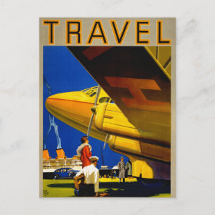 Vintage Travel Poster wiederhergestellt Postkarte
