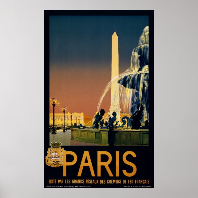Vintage Travel Posters - Paris Frankreich Poster (Vorne)