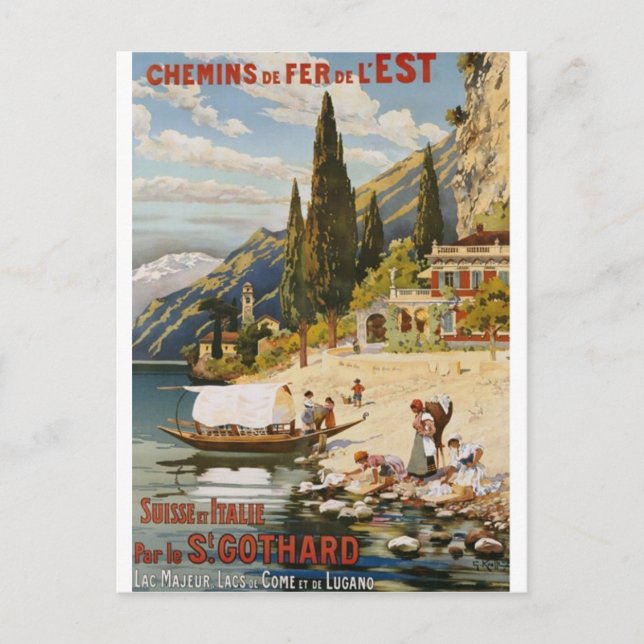 Vintage Travel Postkarten (Vorderseite)