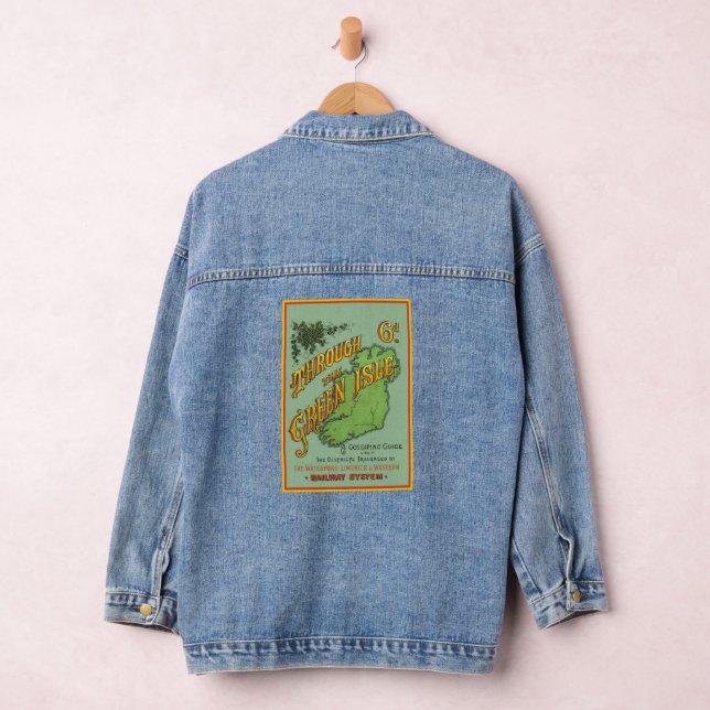 Vintage Travel Railroad Reiseführer für Irland Jeansjacke (Hangar)