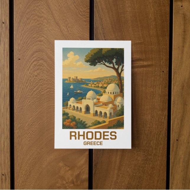 Vintage Travel Rhodes Griechenland Postkarte (Rhodes Greece Postcard)