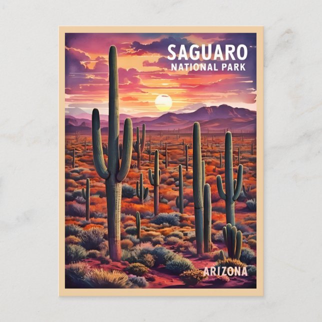 Vintage Travel Saguaro Nationalpark Locarno Postkarte (Vorderseite)