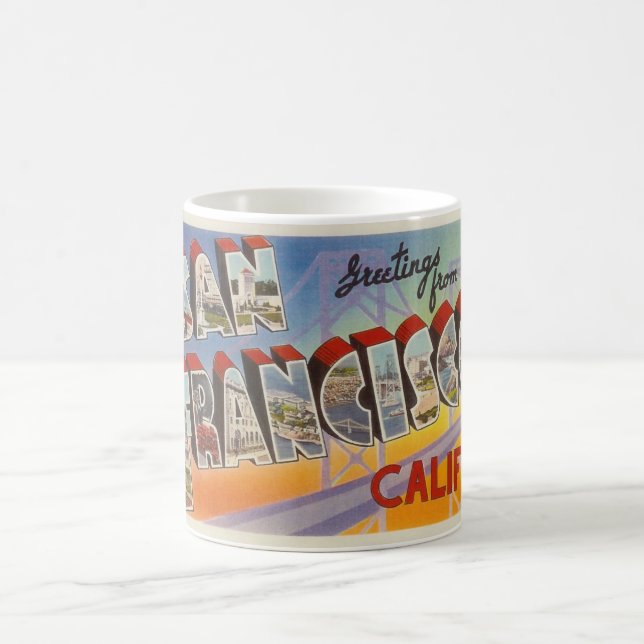 Vintage Travel San Francisco Kaffeetasse (Mittel)