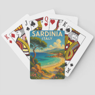 Vintage Travel Sardinia Italien Spielkarten