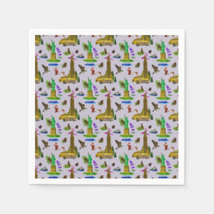 Vintage Travel Skyline New York Liberty Herbst Serviette