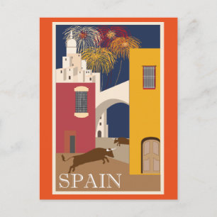 Vintage Travel Spanien Postkarte