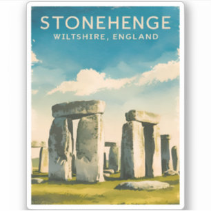 Vintage Travel Stonehenge England Retro Scenic Aufkleber