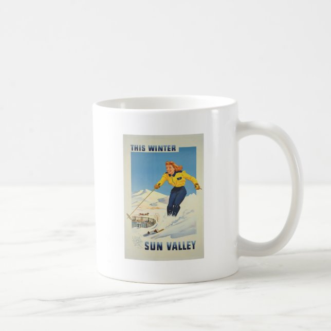 Vintage Travel Sun Valley Idaho Kaffeetasse (Rechts)