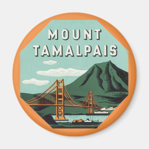 Vintage Travel, Tamalpais Mountain oder Mount Tam Magnet