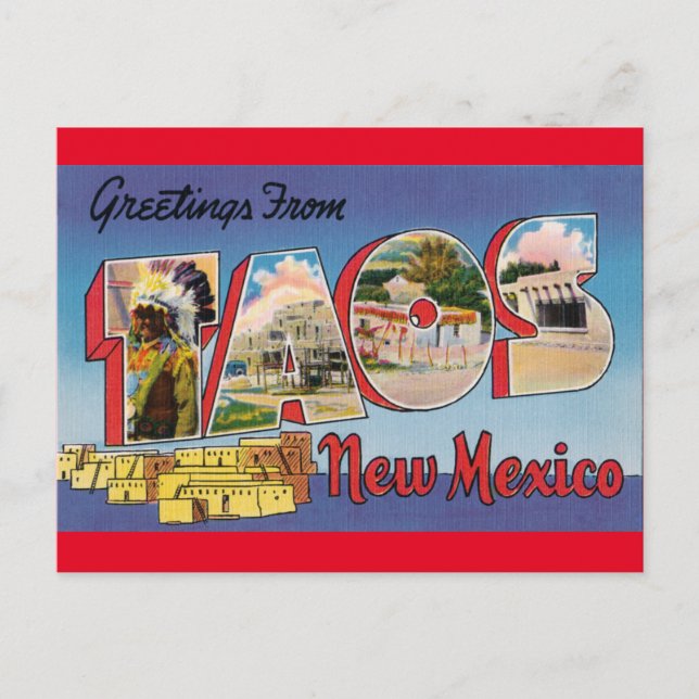 Vintage Travel - TAOS, NEW MEXICO Postkarte (Vorderseite)
