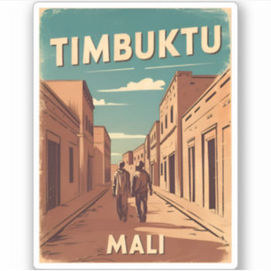 Vintage Travel Timbuktu Mali Africa Retro Graphic Aufkleber
