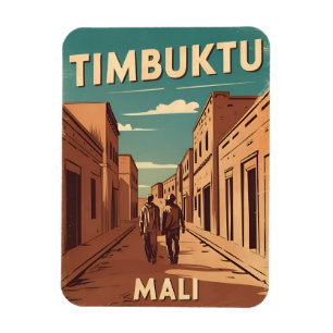 Vintage Travel Timbuktu Mali Africa Retro Graphic Magnet