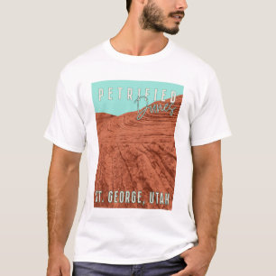 Vintage Travel versteinerte Dunes Utah Felsformati T-Shirt
