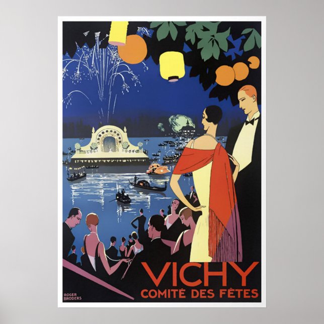 Vintage Travel - Vichy - Frankreich Poster (Vorne)