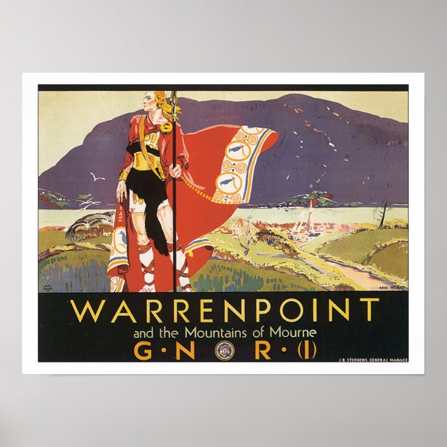Vintage Travel Warrenpoint Ireland Poster (Vorne)