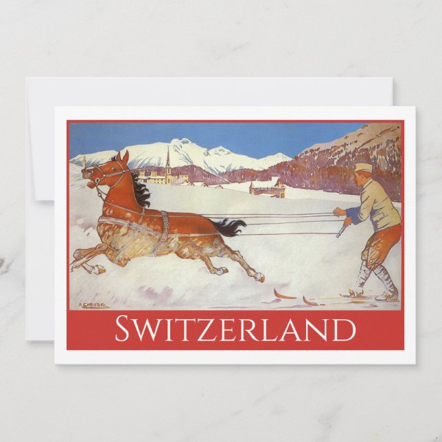 Vintage Travel, Winter in Engadin Schweiz (Vorderseite)