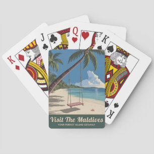 Vintage Travelli Insel Küste Landschaftlich Spielkarten