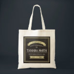 Vintage Trendy Modern Aged to Perfection Script Tragetasche<br><div class="desc">typography vintage modern design with the script a trendy chic black and white style with simple classic aged to perfection quote and graphics.</div>
