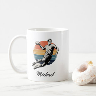 Vintage Trendy Moderner Handballspieler Personalis Kaffeetasse