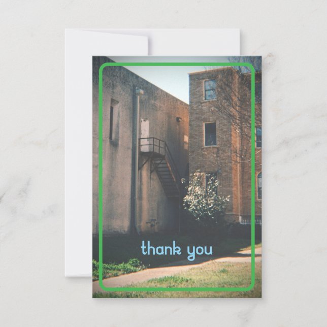 Vintage Treppe Dankeschön Karte (Vorderseite)
