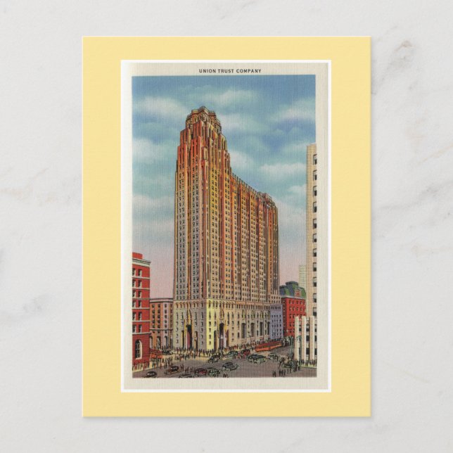 Vintage Treuhandgesellschaft Detroit Gewerkschaft Postkarte (Vorderseite)