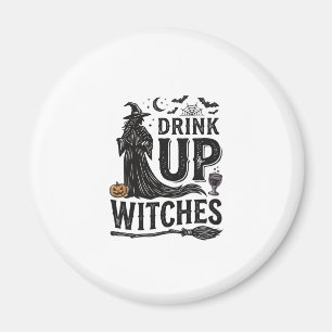 Vintage Trinkt Auf Hexen Halloween-Shirt-Design_1 Magnet