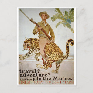 Vintage Tritt den Marines bei Postkarte