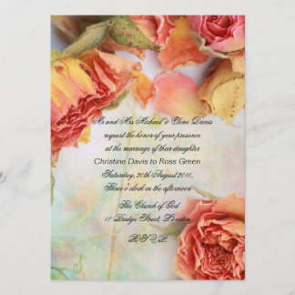 Vintage trockene wedding Rosen Einladung
