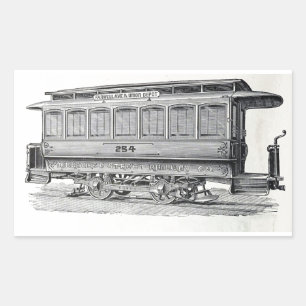Vintage Trolleystickerei Rechteckiger Aufkleber