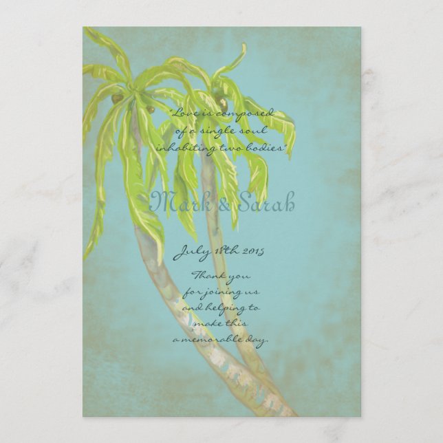 Vintage Tropical Breeze II  Hochzeitsprogramm Programm (Vorderseite)