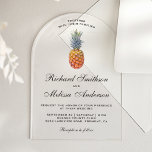 Vintage Tropical Pineapple Wedding Acryleinladungen<br><div class="desc">Amaze your guests with this elegant wedding invitation featuring an exotic pineapple. Simply add your event details on this easy-to-use template to make it a one-of-a-kind invitation.</div>
