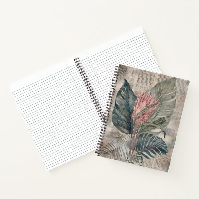 Vintage Tropicals: Maui Protea Notizbuch (Innenseite)