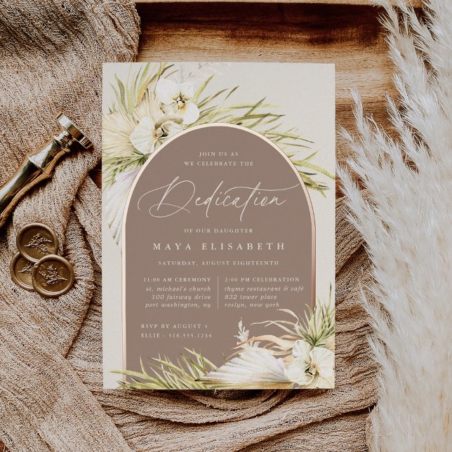 Vintage Tropics Baby Dedication Folieneinladung (Von Creator hochgeladen)