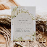 Vintage Tropics | Bat Mitzvah Folieneinladung<br><div class="desc">Tropical chic bat mitzvah invitations in an alluring neutral color palette feature a rose gold foil arch bearing your ceremony and celebration or party details,  accented with pale green watercolor palm fronds,  beachy island foliage,  white orchids,  boho dried botanicals and pampas grass.</div>