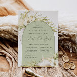 Vintage Tropics Boho Bat MItzvah Einladung<br><div class="desc">Tropische Schick-Fledermaus Mitzvah Einladungen in einer verführerischen neutralen Farbpalette mit einem zentralen Gewölbe,  das Ihre Zeremonie und Feier oder Party Details trägt,  mit blassgrünen Aquarellpalmen,  beachy Inselblättern,  weißen Orchideen,  boho getrockneten Botanicals und Pampas Gras.</div>