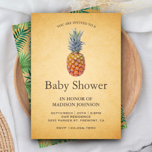 Vintage-Tropische-Ananas-Baby-Party Einladung