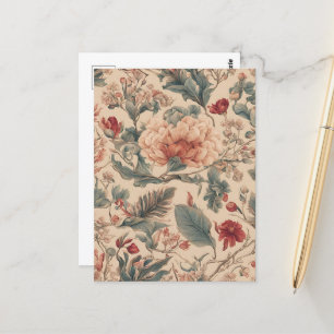 Vintage tropische Blume Antike Postkarte