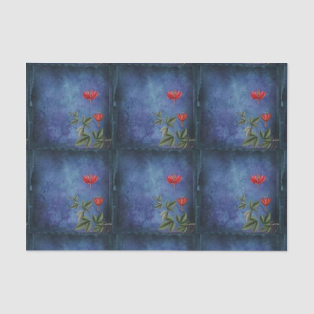 Vintage tropische Blume Seidenpapier (Vorderseite)